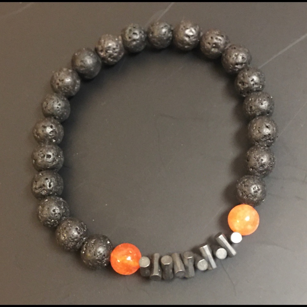 Mens Lava Beaded Bracelet